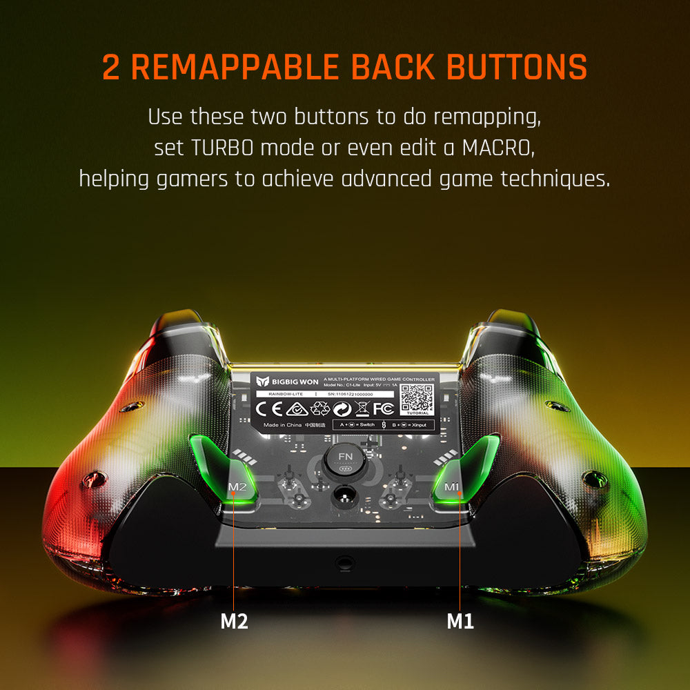 BIGBIGWON C1 Lite RGB Wired Controller for PC / Nintendo Switch Transparent E-Sports Gamepad Support 3.5mm Audio BIGBIGWON C1 Lite RGB Wired Controller for PC / Nintendo Switch Transparent E-Sports Gamepad Support 3.5mm Audio